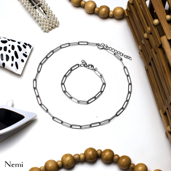 Nemi Plain Chain Necklace Silver